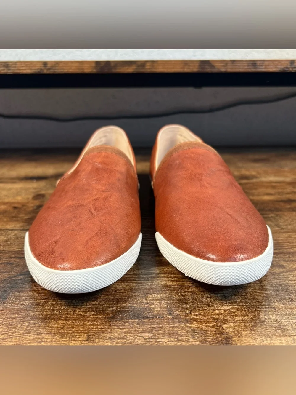 Frye Leather Loafers Melanie Flats Slip On Brown Casual Shoes Women's 10